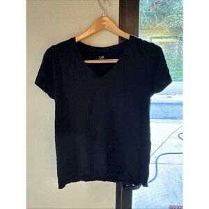 Gap Women’s Large Favorite T V Neck Black Tee Shirt